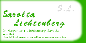 sarolta lichtenberg business card